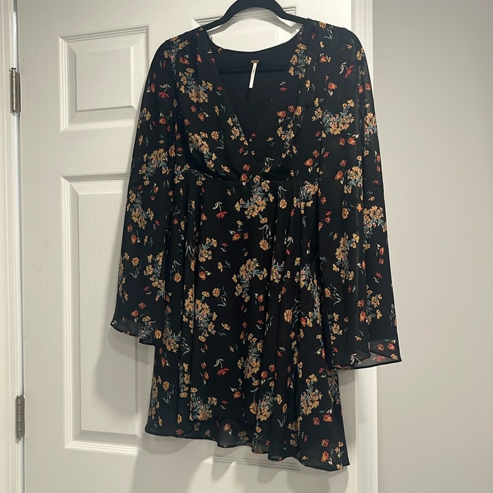 Free People Lilou Dress Retro Black Small - Picture 7 of 7